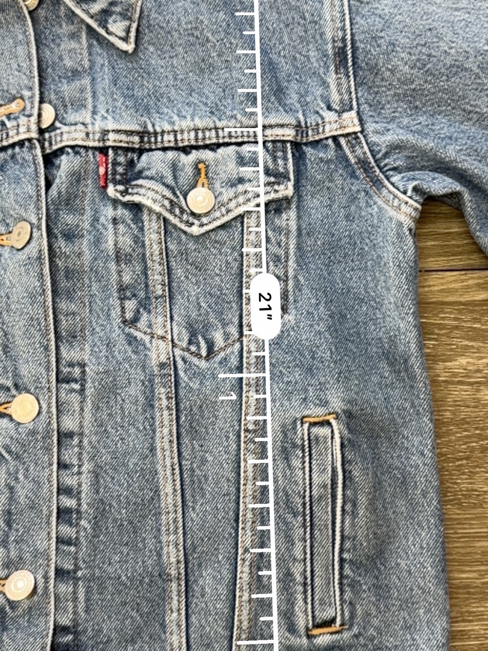 Levi’s Denim Trucker Jacket Women’s Small Blue Distressed Ripped 100% Cotton - Picture 10 of 12